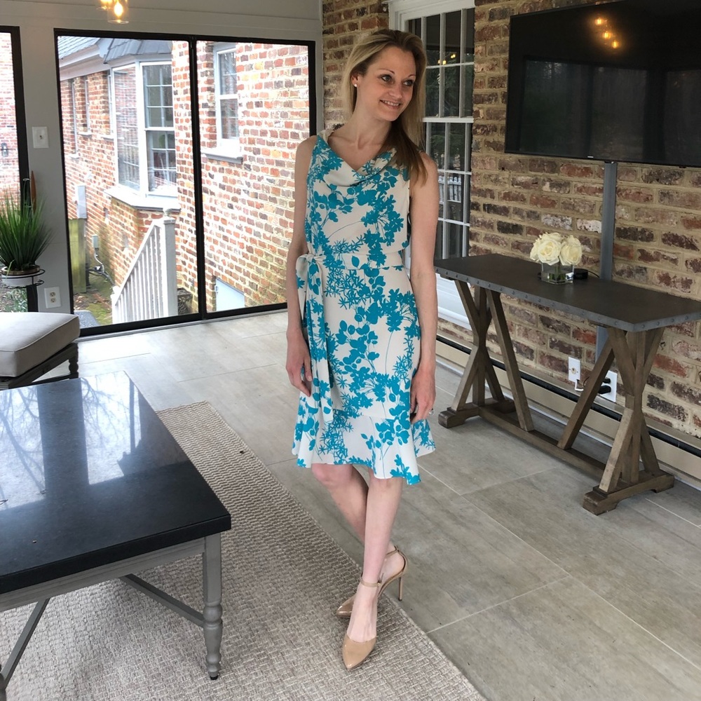 The Limited Blue Flower dress in EUC